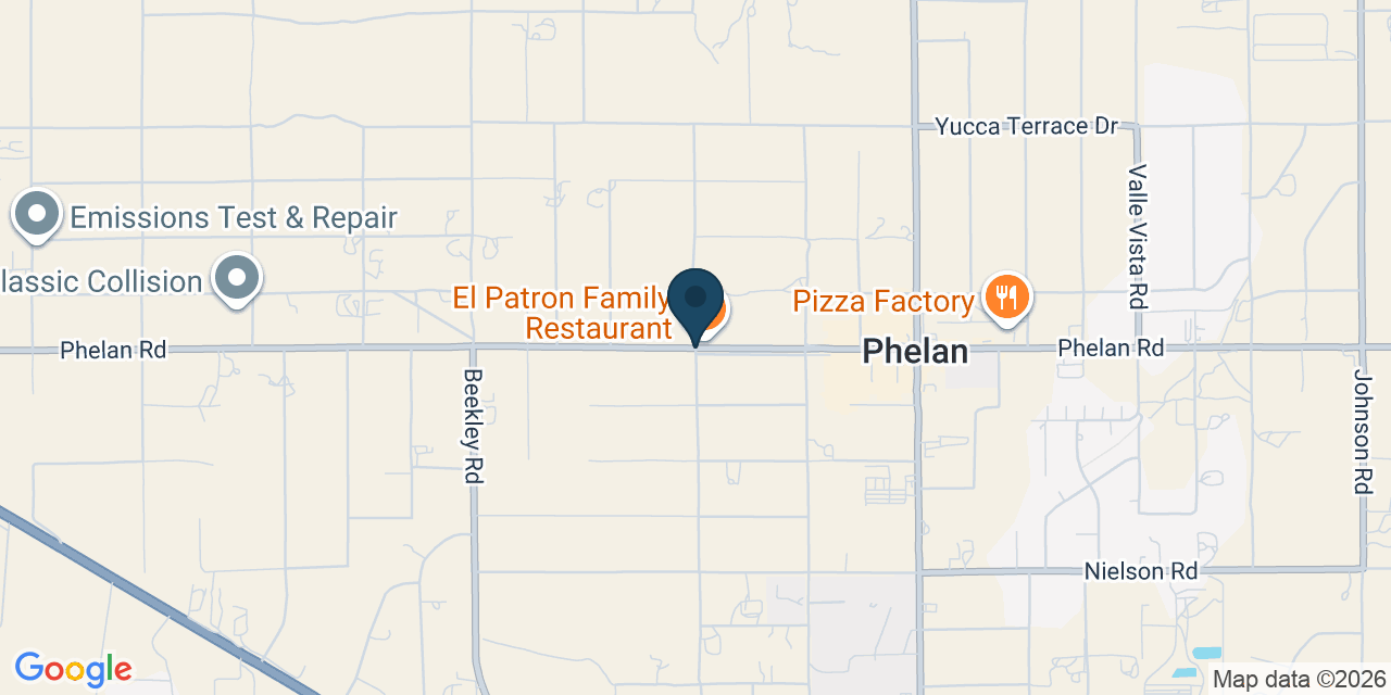 Map showing Phelan, San Bernardino County, CA