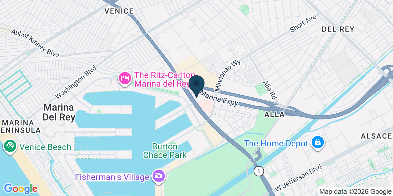 Map showing Marina del Rey, Los Angeles County, CA
