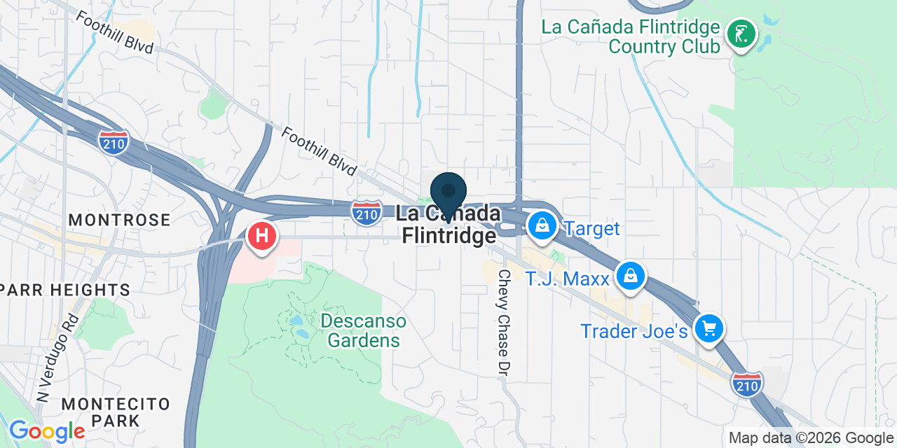 Map showing La Cañada Flintridge, Los Angeles County, CA