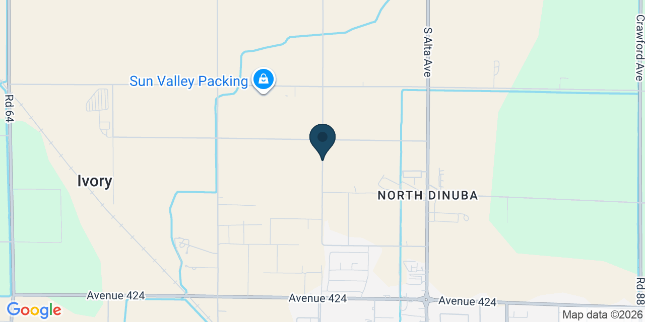 Map showing Tulare County, CA