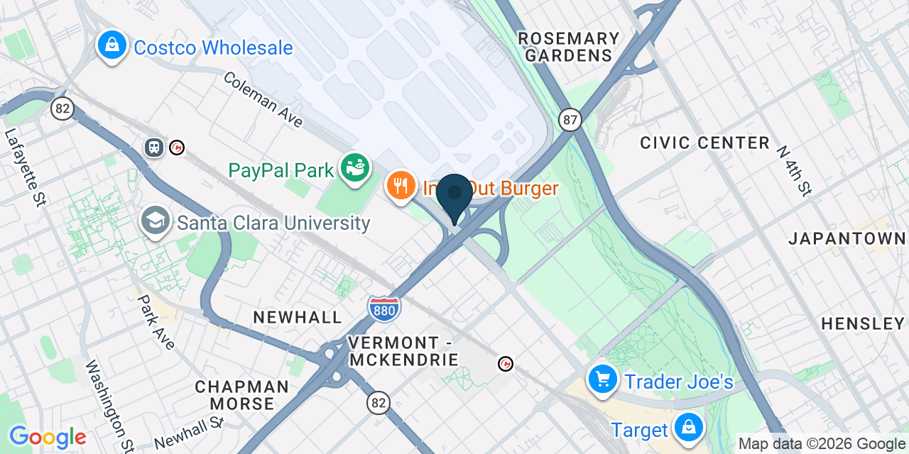 Map showing Santa Clara County, CA