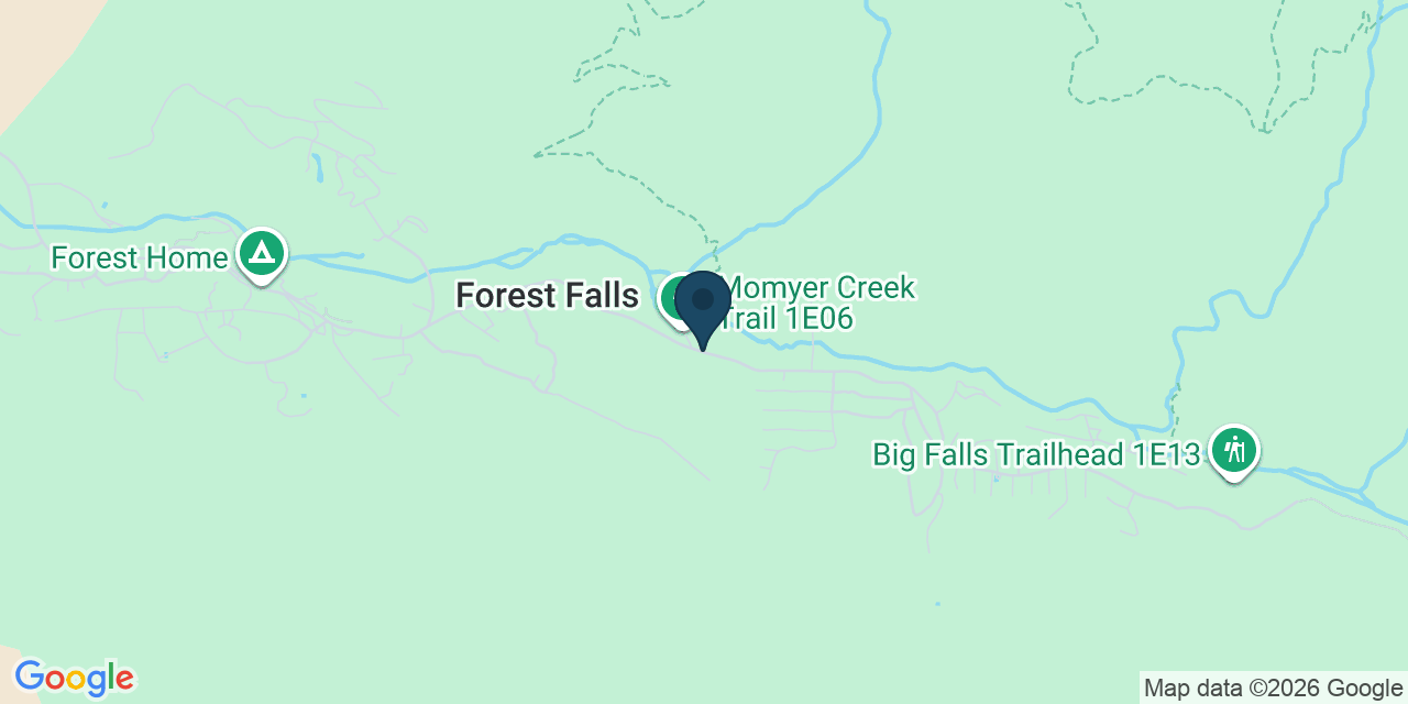 Map showing Forest Falls, San Bernardino County, CA