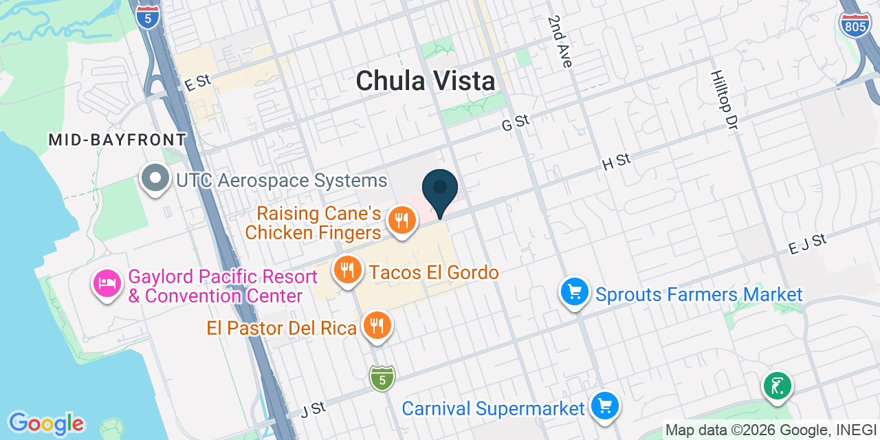 Map showing Chula Vista, San Diego County, CA
