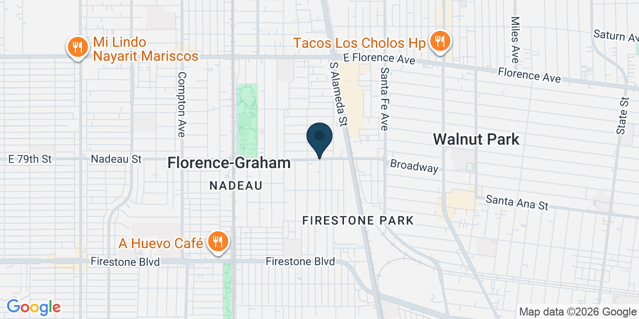 Map showing Florence-Graham, Los Angeles County, CA