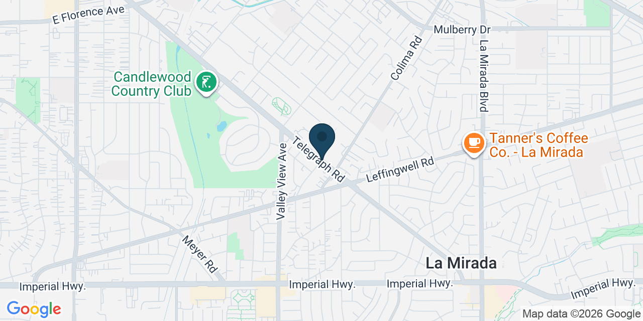 Map showing South Whittier, Los Angeles County, CA