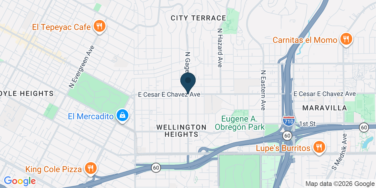 Map showing East Los Angeles, Los Angeles County, CA
