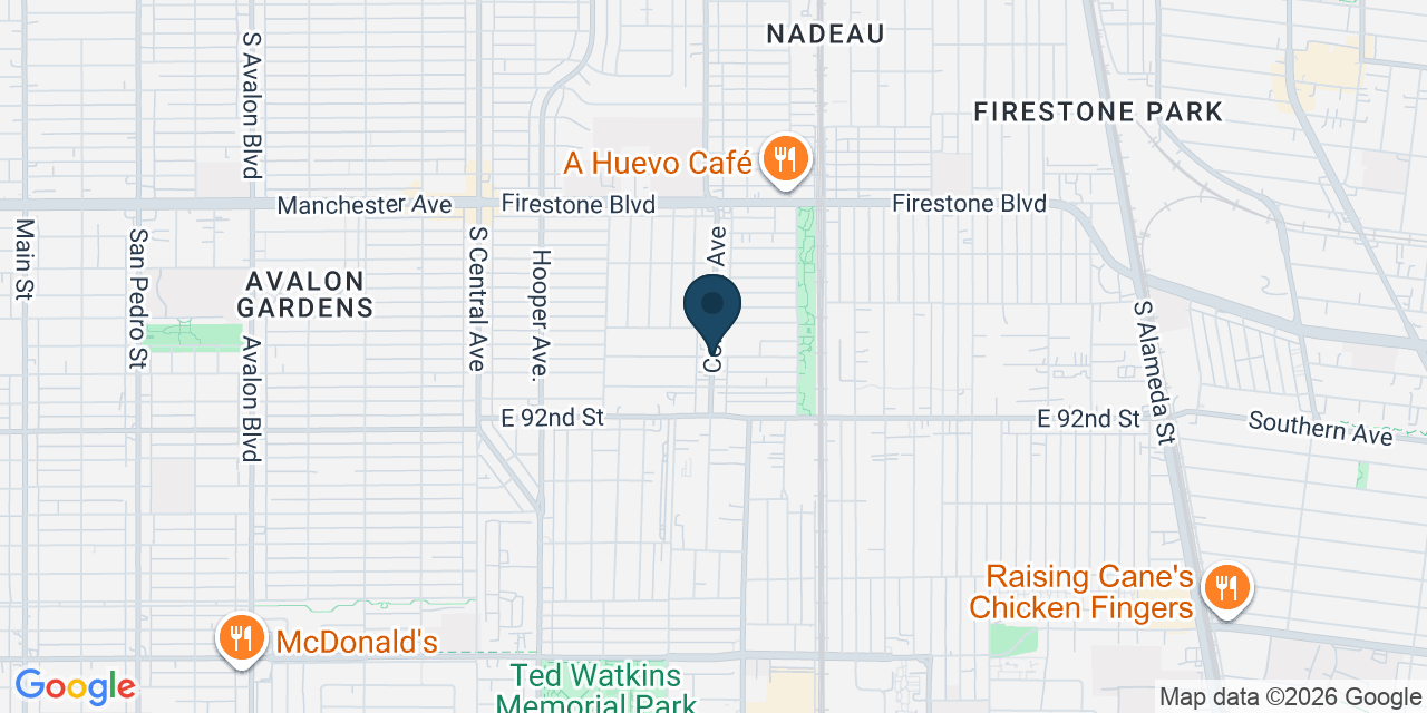 Map showing Florence-Graham, Los Angeles County, CA