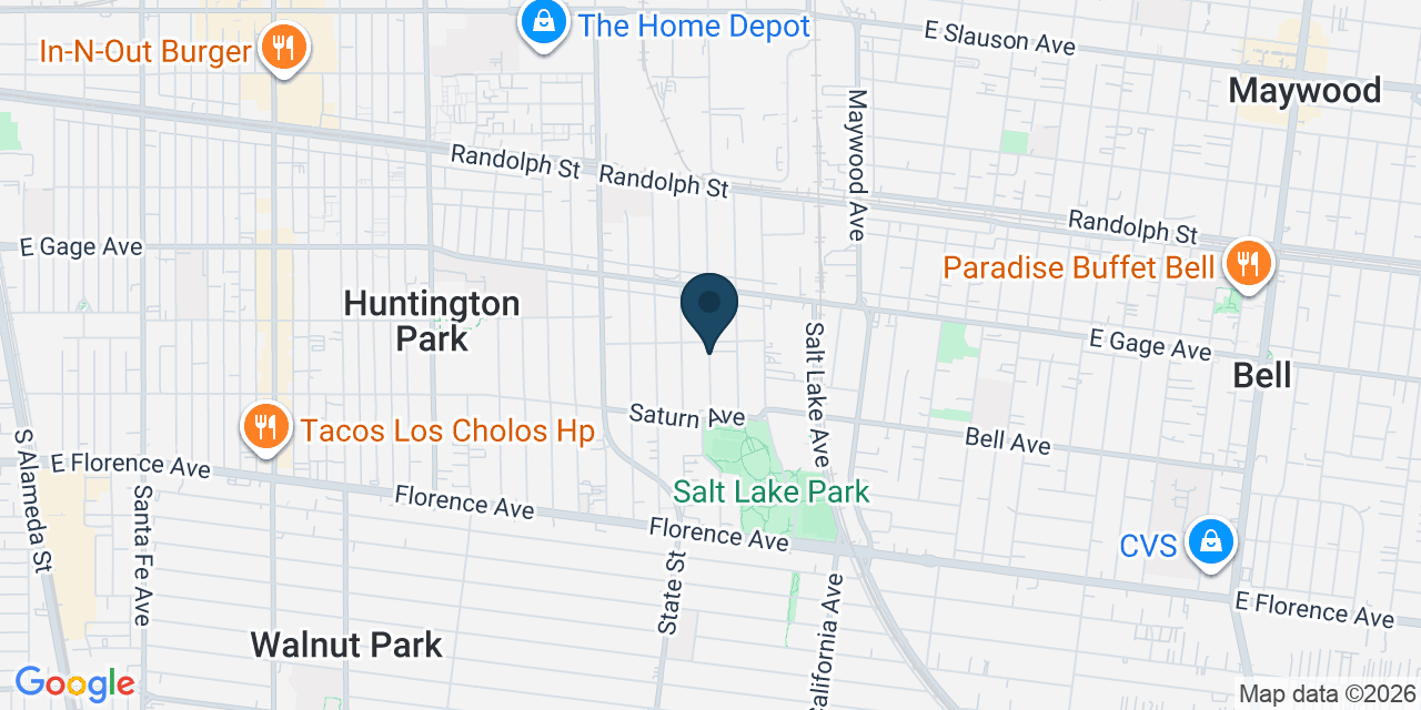 Map showing Huntington Park, Los Angeles County, CA