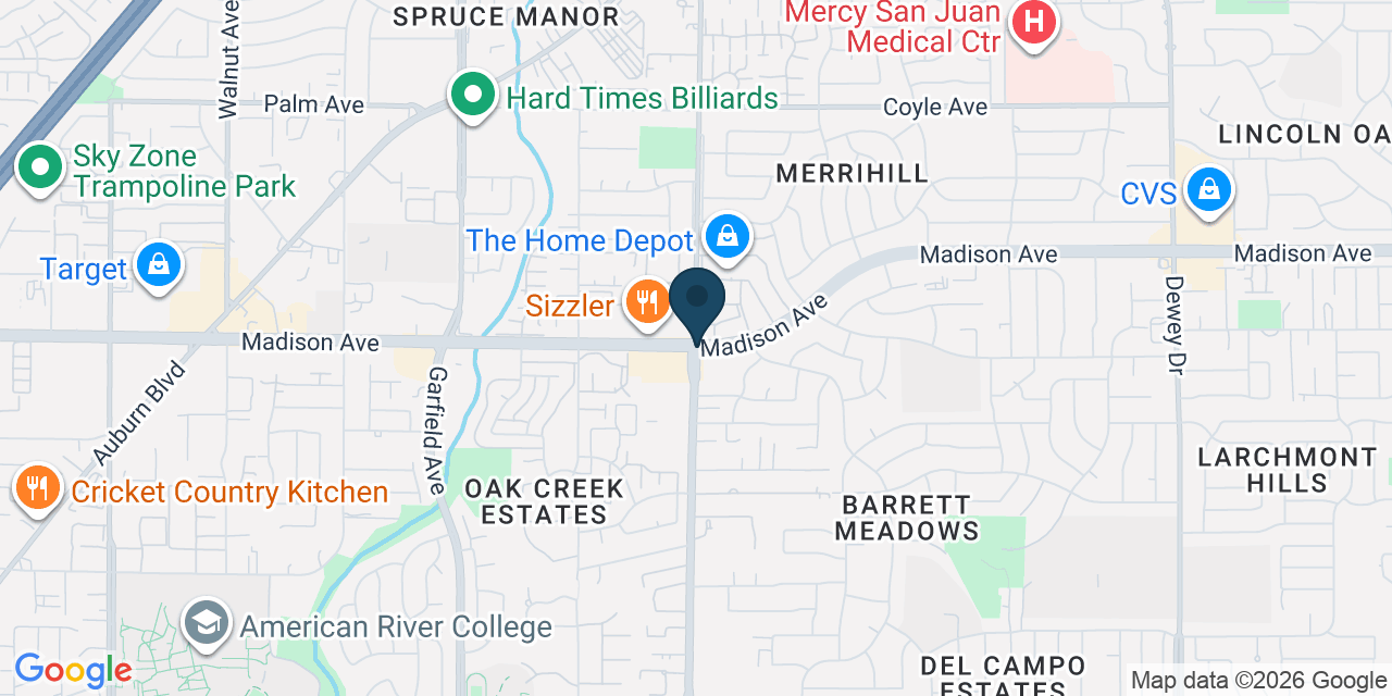 Map showing Carmichael, Sacramento County, CA