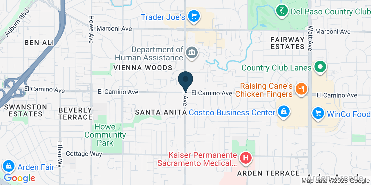 Map showing Arden-Arcade, Sacramento County, CA