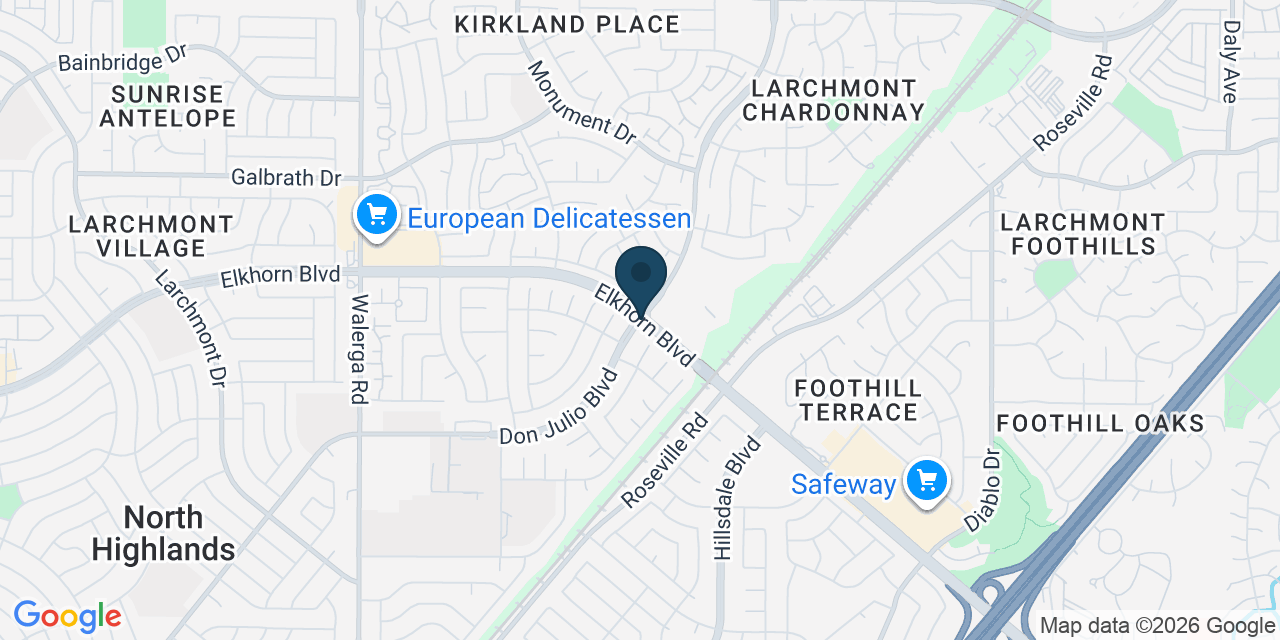 Map showing Foothill Farms, Sacramento County, CA