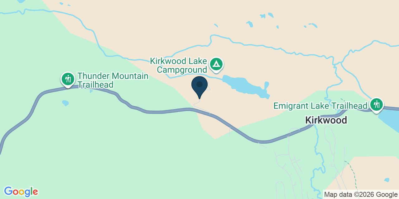 Map showing Kirkwood, Amador County, CA