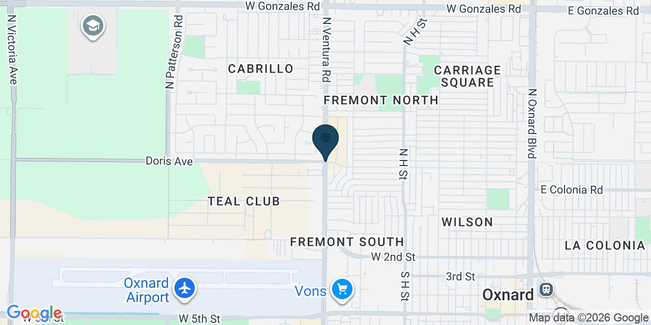 Map showing Oxnard, Ventura County, CA