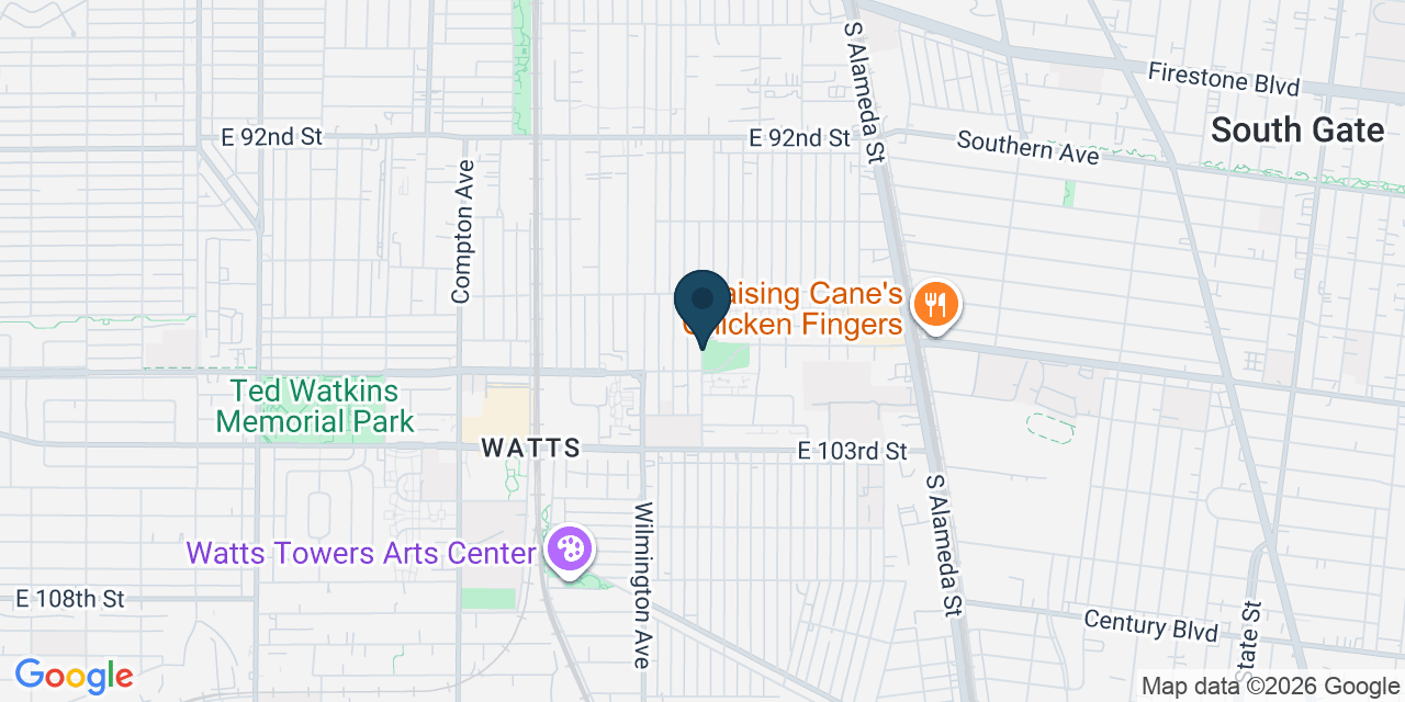 Map showing South Los Angeles, Los Angeles County, CA