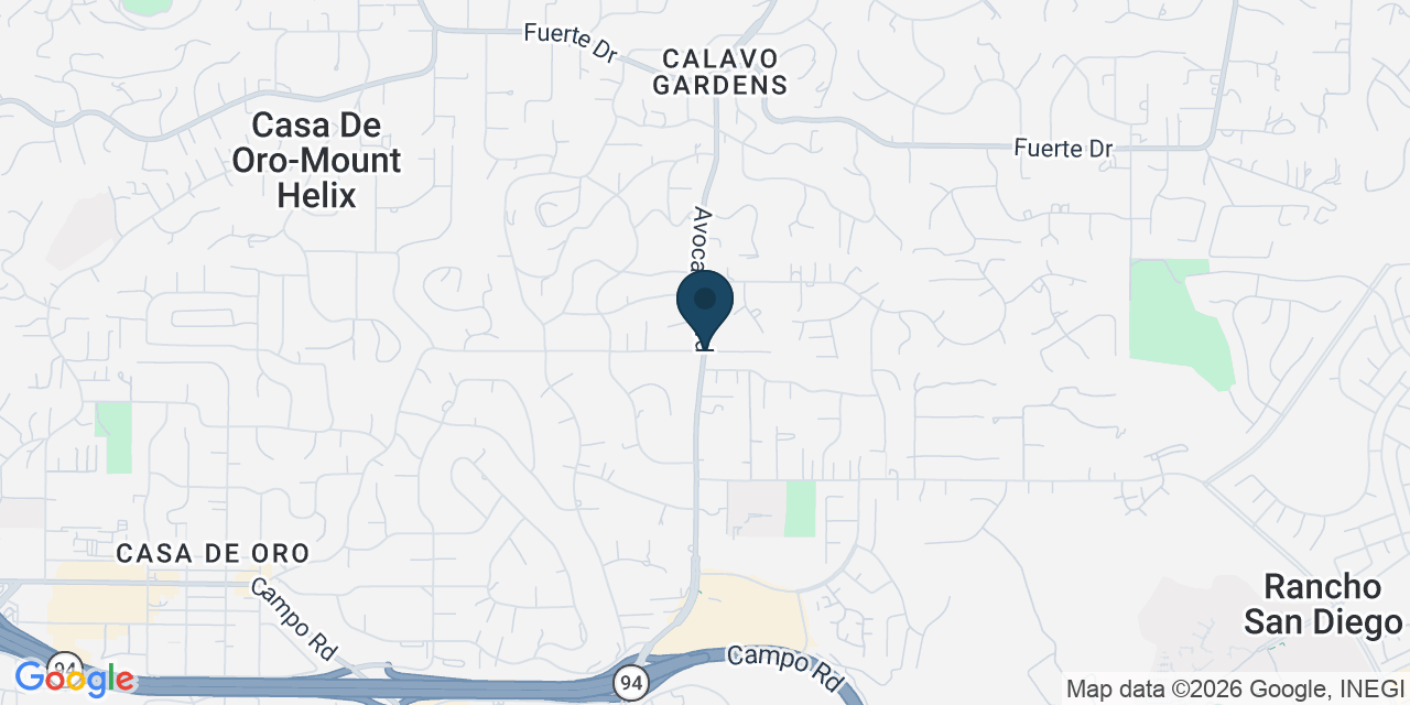 Map showing Casa de Oro-Mount Helix, San Diego County, CA