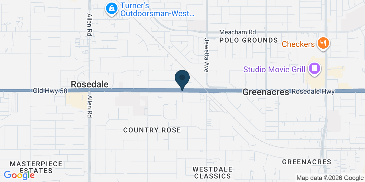 Map showing Rosedale, Kern County, CA