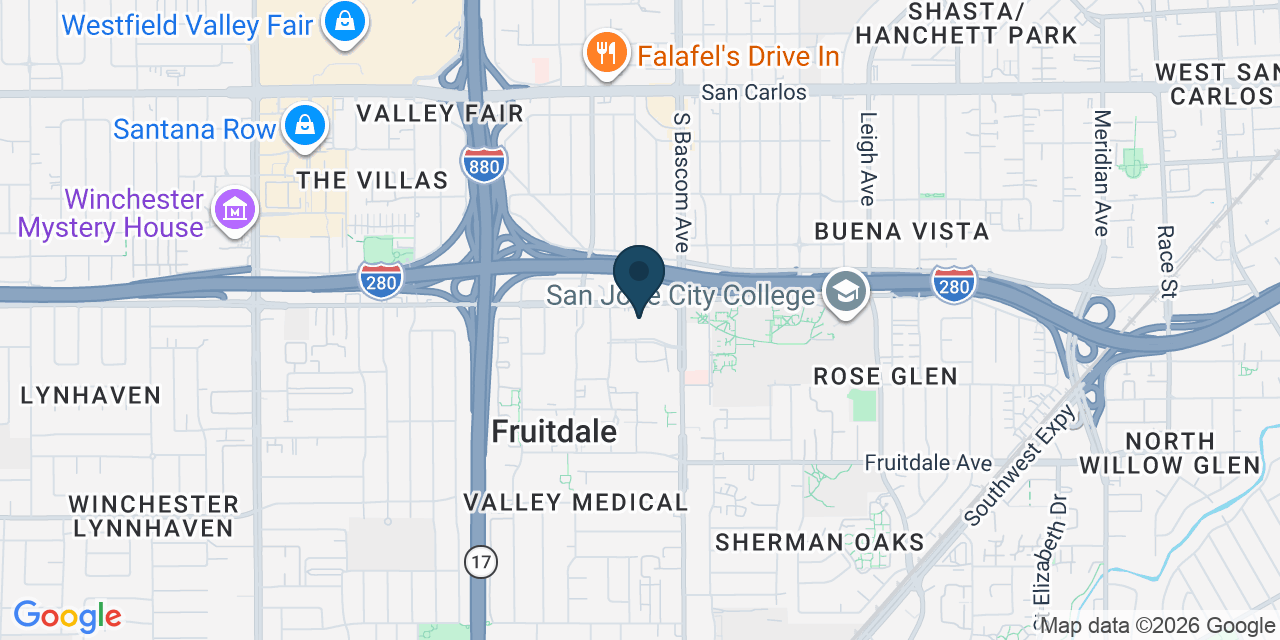Map showing San Jose, Santa Clara County, CA