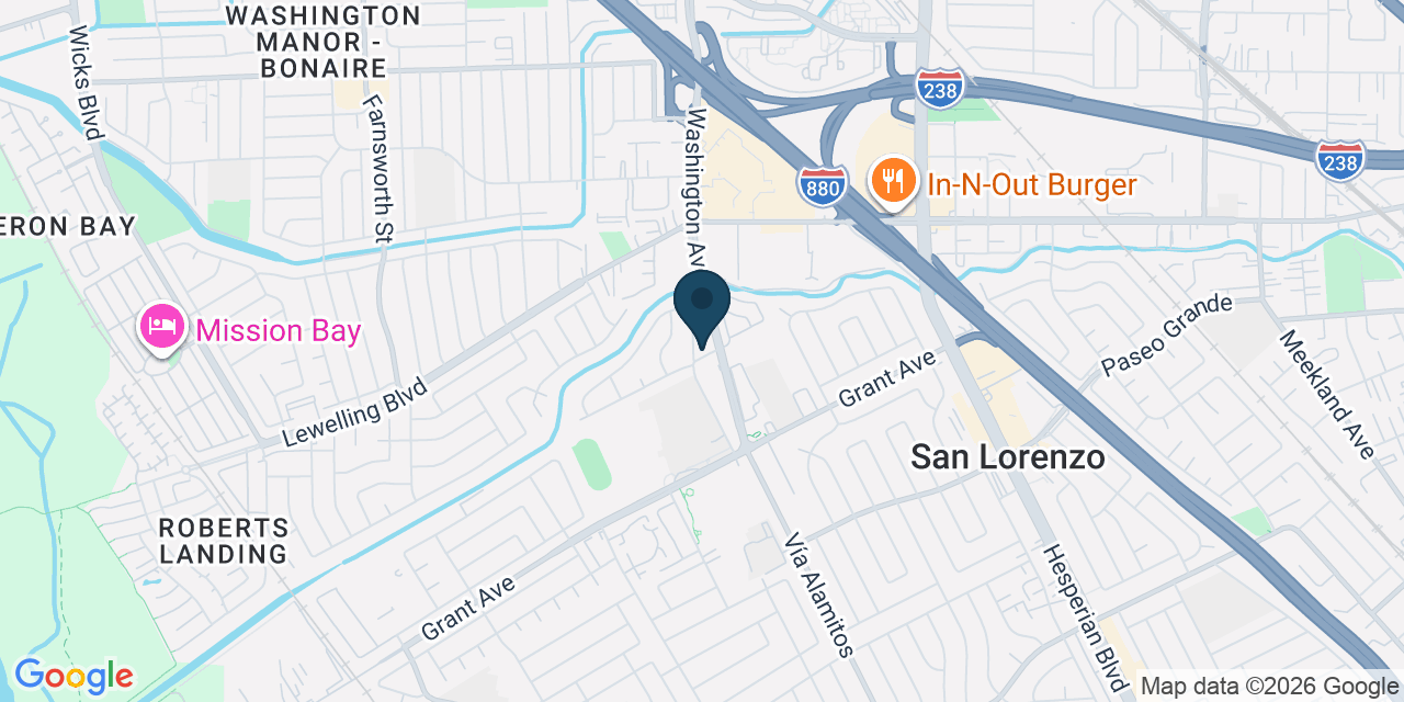 Map showing San Lorenzo, Alameda County, CA