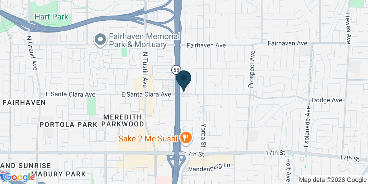 Map showing Orange County, CA