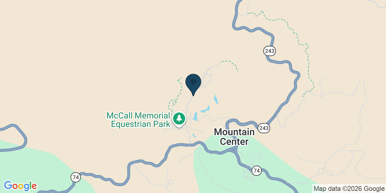 Map showing Mountain Center, Riverside County, CA