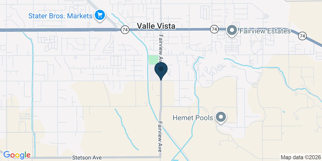 Map showing Valle Vista, Riverside County, CA
