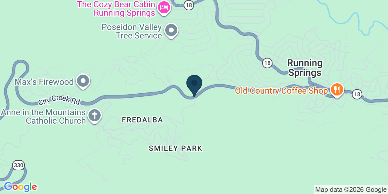 Map showing Running Springs, San Bernardino County, CA
