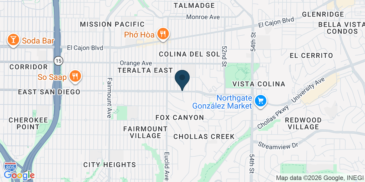 Map showing San Diego County, CA
