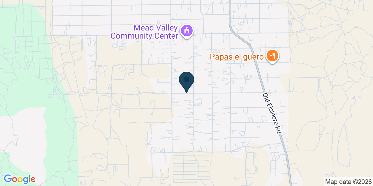 Map showing Mead Valley, Riverside County, CA