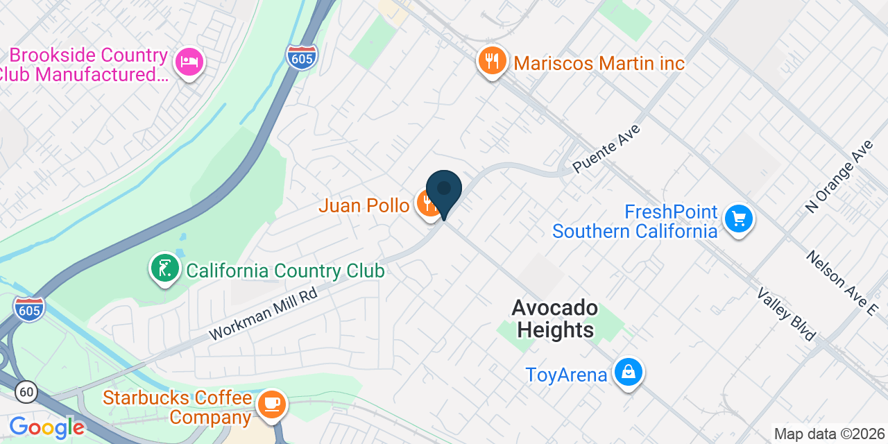 Map showing Avocado Heights, Los Angeles County, CA