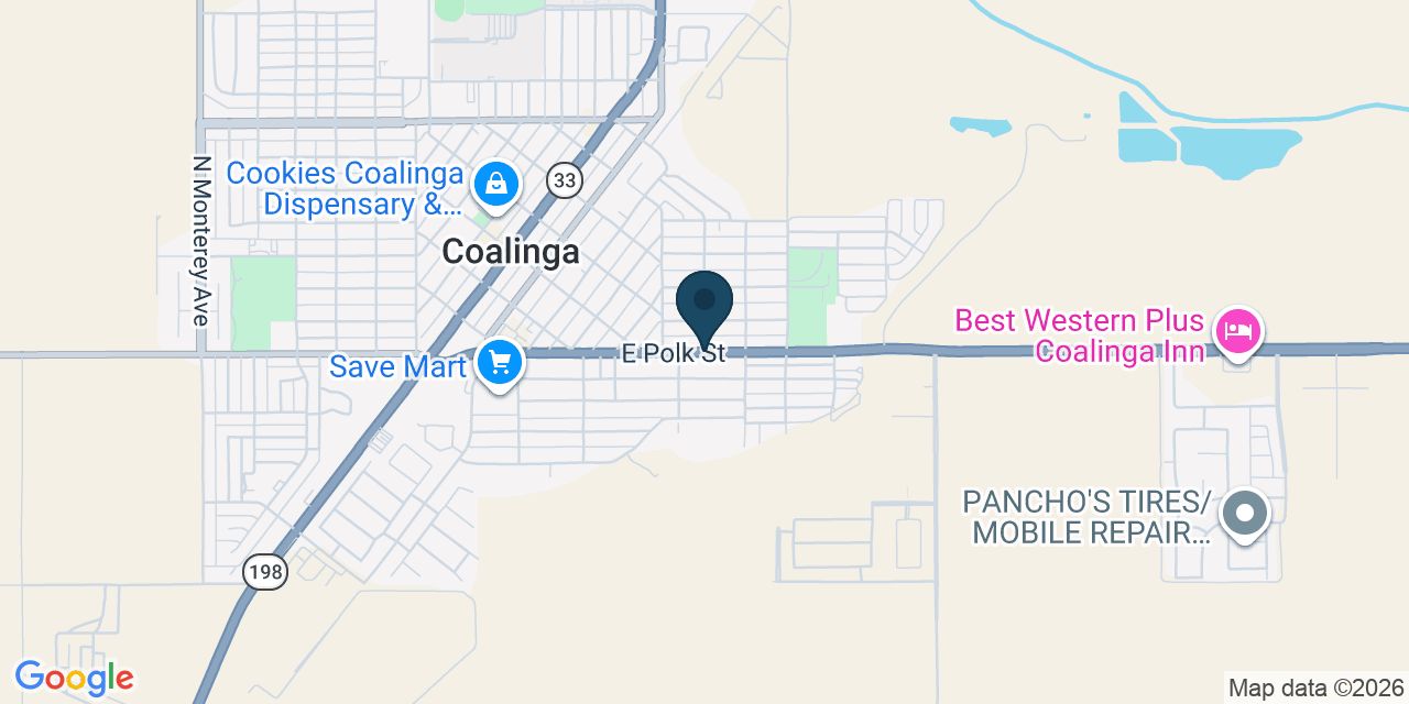 Map showing Fresno County, CA