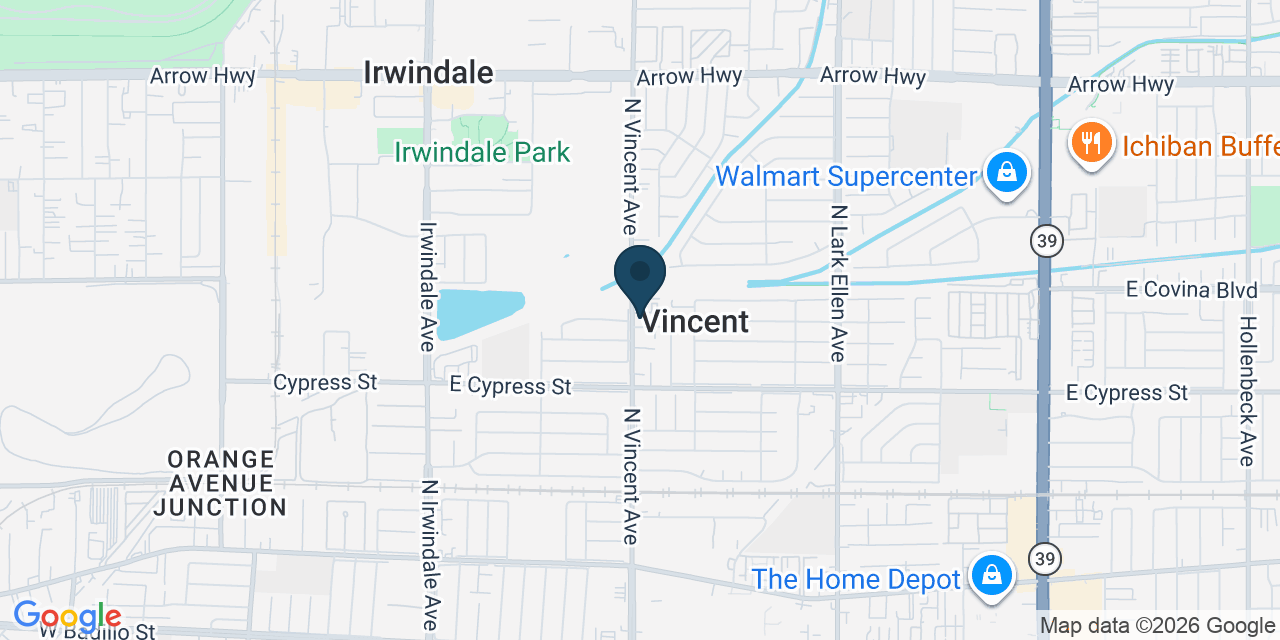 Map showing Covina, Los Angeles County, CA