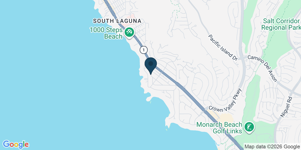 Map showing Laguna Beach, Orange County, CA