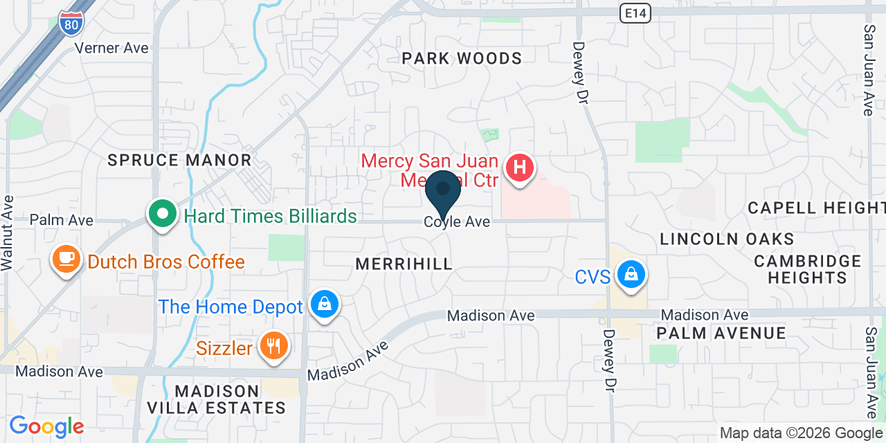 Map showing Carmichael, Sacramento County, CA