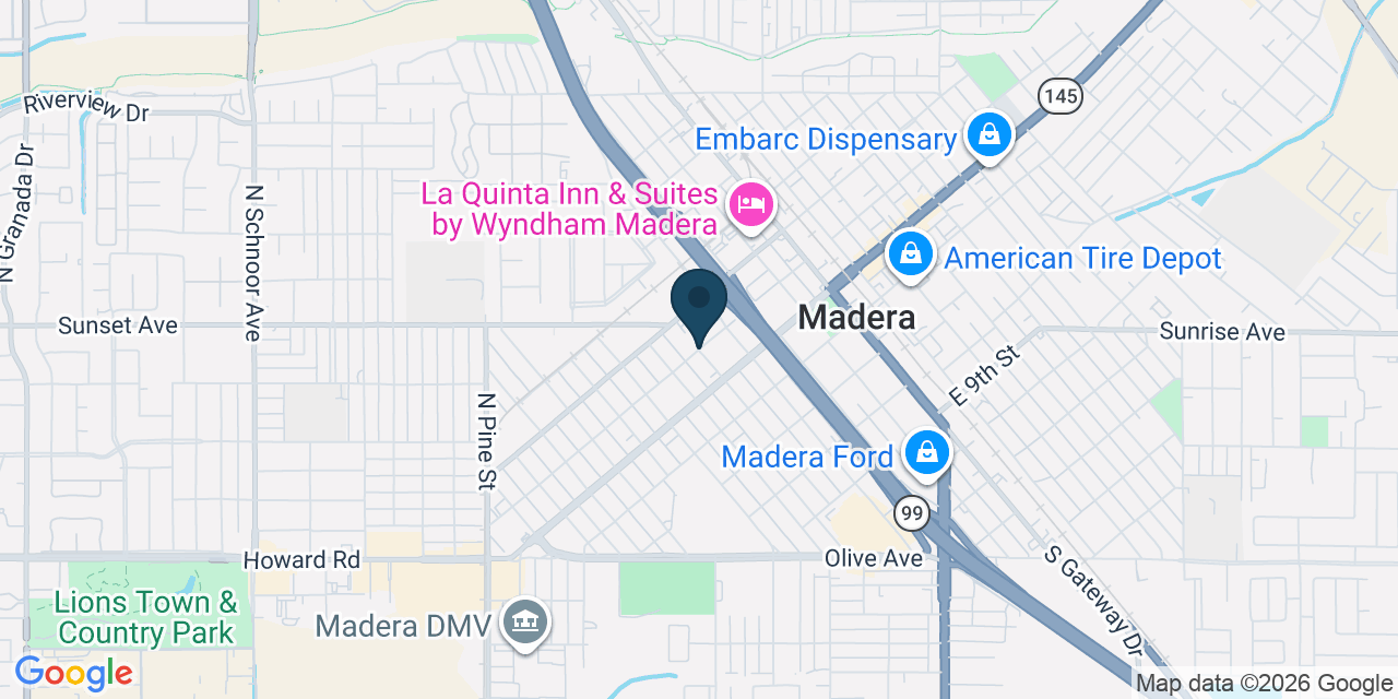 Map showing Madera, Madera County, CA