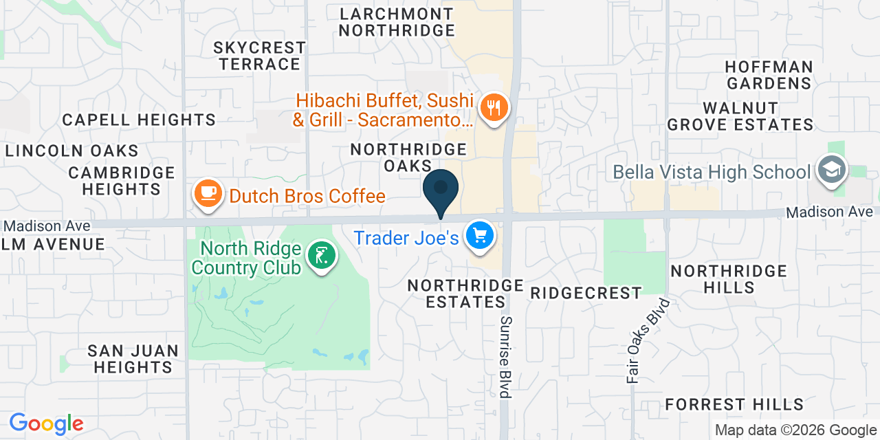 Map showing Fair Oaks, Sacramento County, CA
