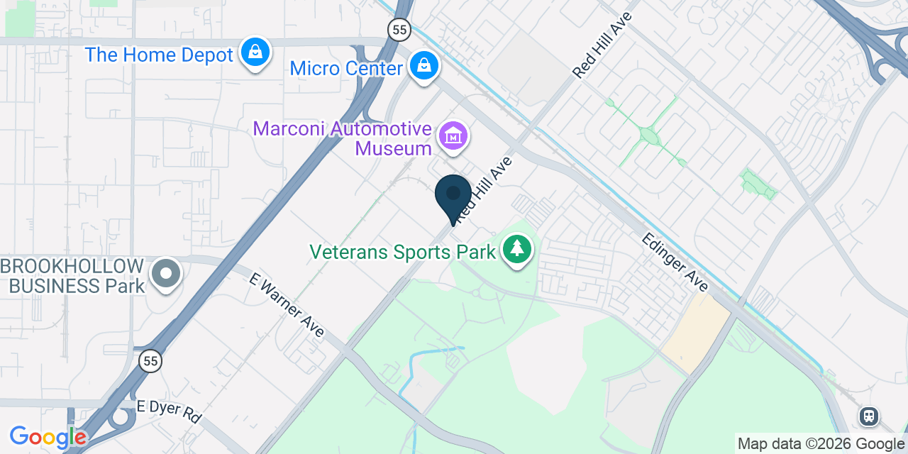 Map showing Orange County, CA