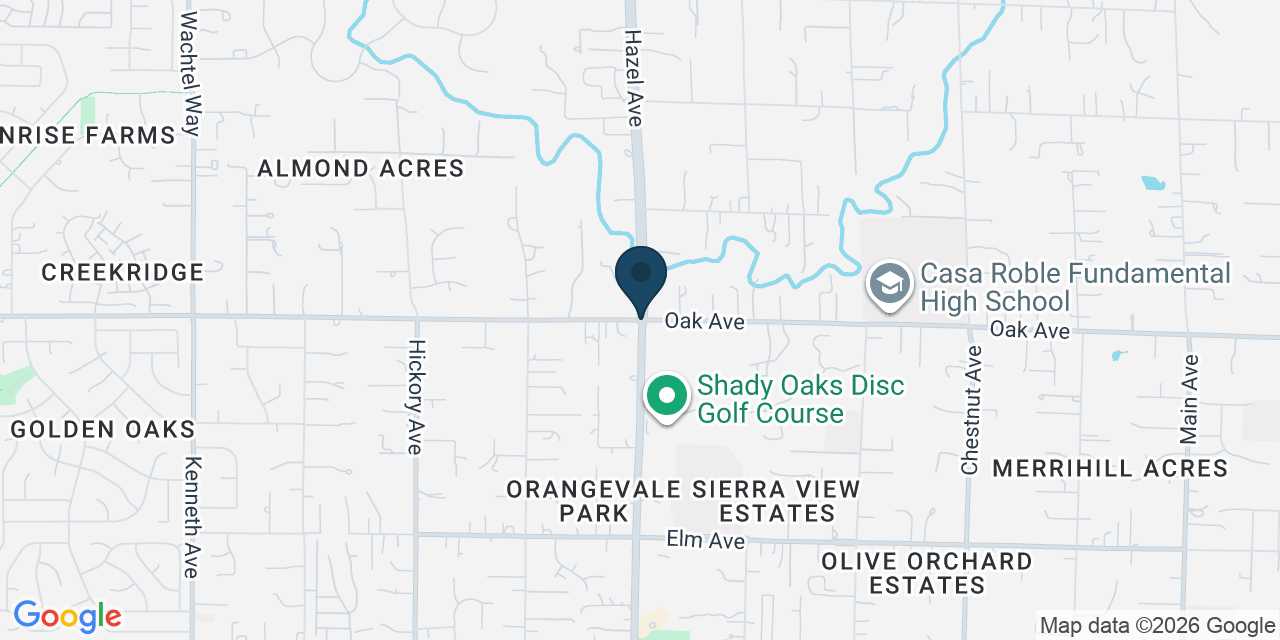 Map showing Orangevale, Sacramento County, CA