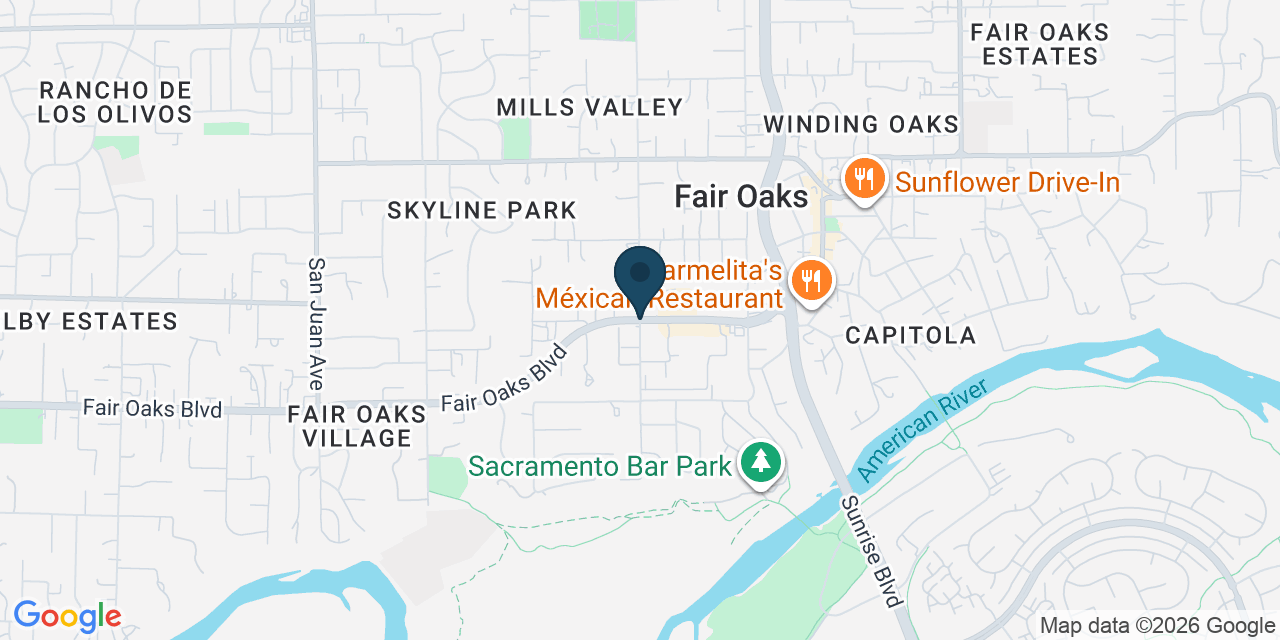 Map showing Fair Oaks, Sacramento County, CA