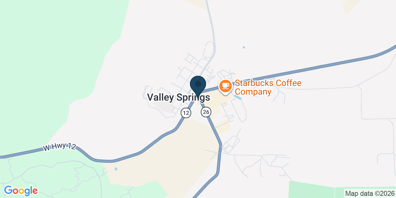 Map showing Valley Springs, Calaveras County, CA