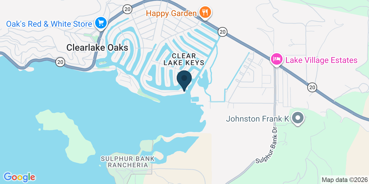 Map showing Clearlake Oaks, Lake County, CA