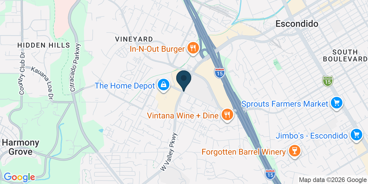 Map showing Escondido, San Diego County, CA