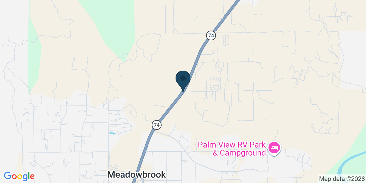 Map showing Meadowbrook, Riverside County, CA
