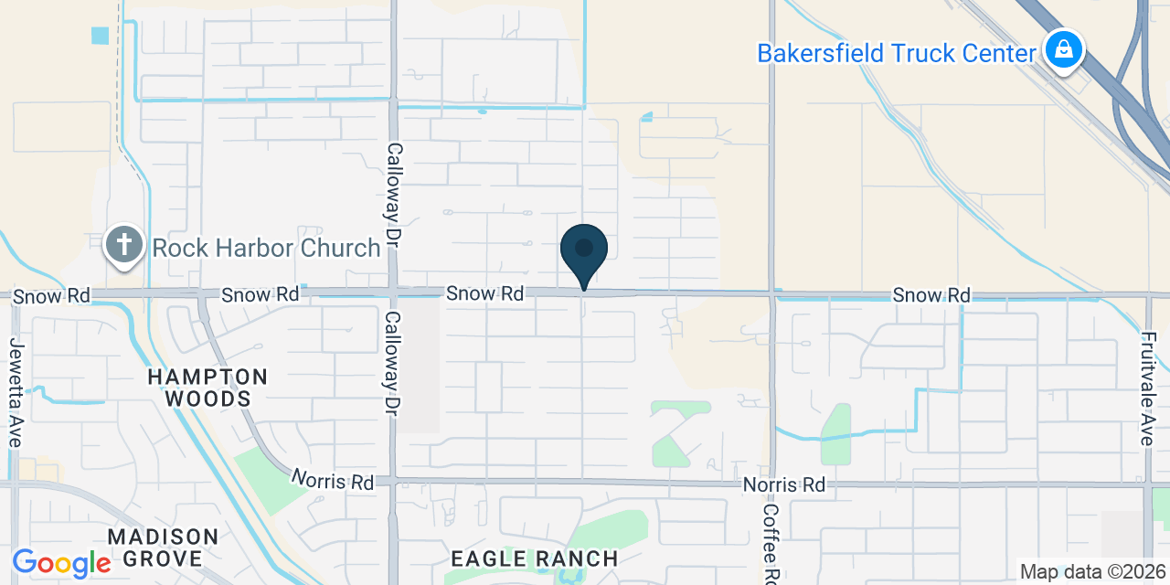 Map showing Bakersfield, Kern County, CA