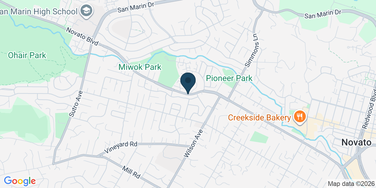 Map showing Novato, Marin County, CA