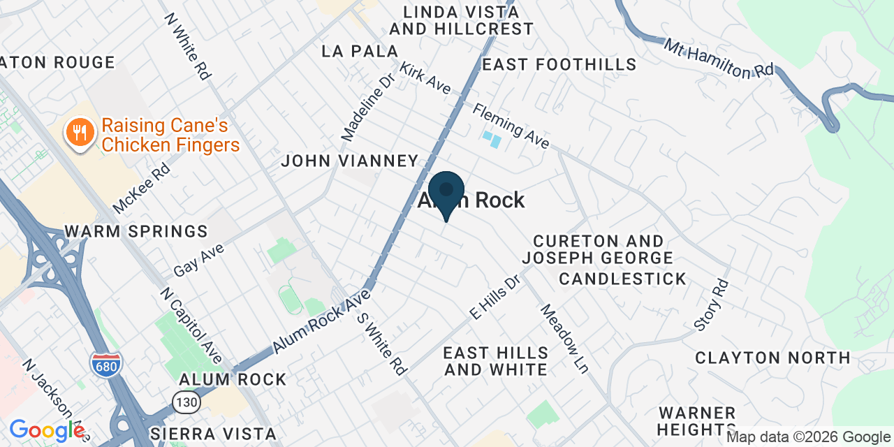 Map showing Alum Rock, Santa Clara County, CA