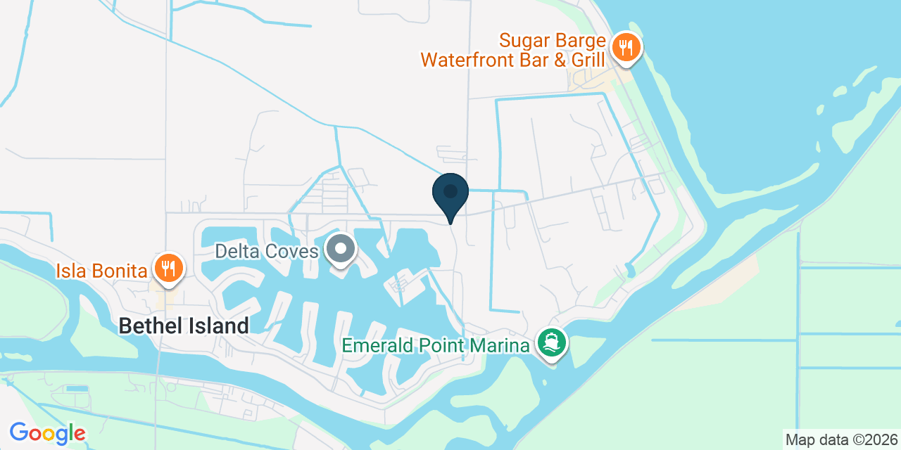 Map showing Bethel Island, Contra Costa County, CA