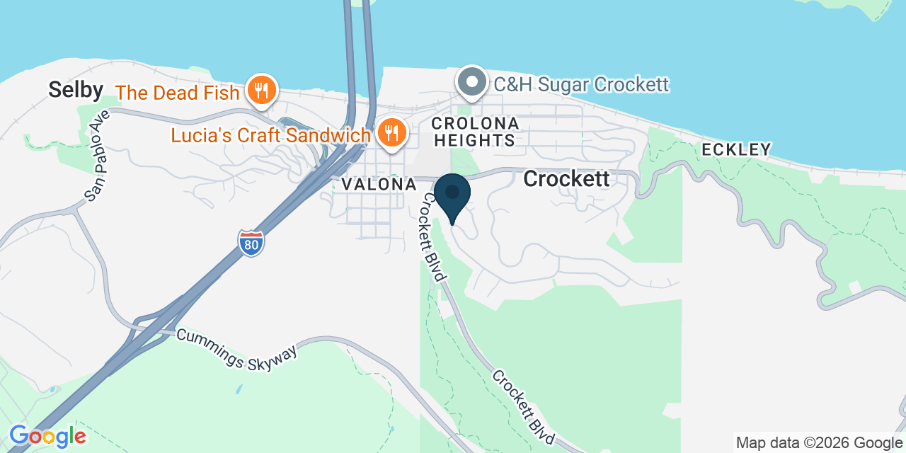 Map showing Crockett, Contra Costa County, CA