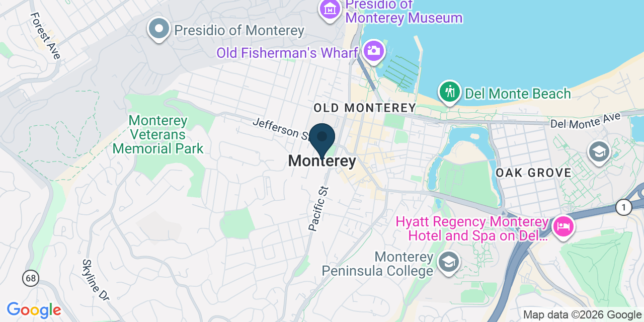 Map showing Monterey, Monterey County, CA