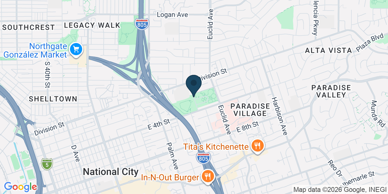 Map showing National City, San Diego County, CA