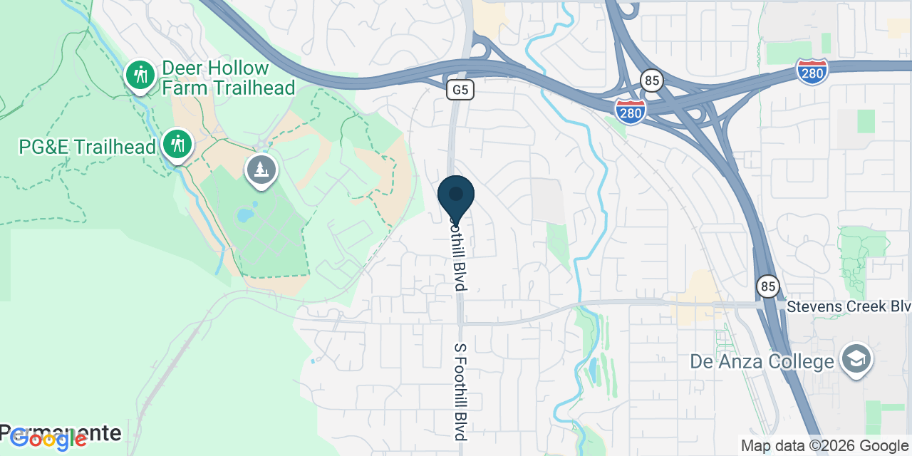Map showing Santa Clara County, CA
